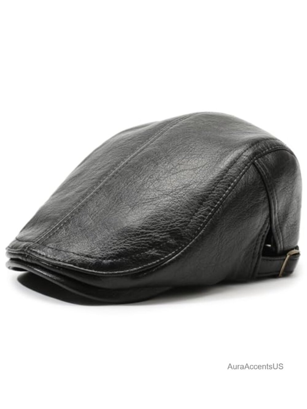 Leather Newsboy Flat Cap Beret Driving Ivy Hat Adjustable